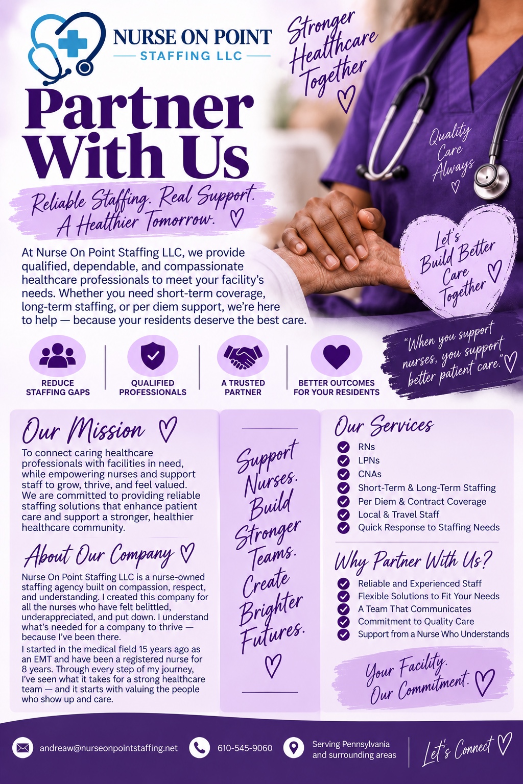 Nurse On Point Staffing partner with us flyer