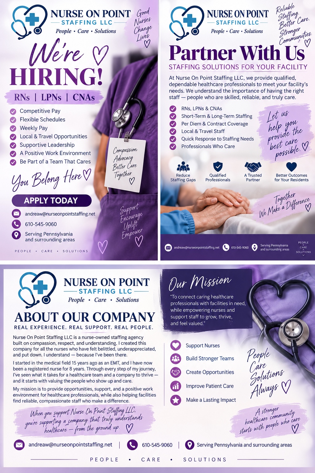 Nurse On Point Staffing company flyer